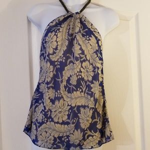 Ralph Lauren Beautiful Blue Paisely Halter Top